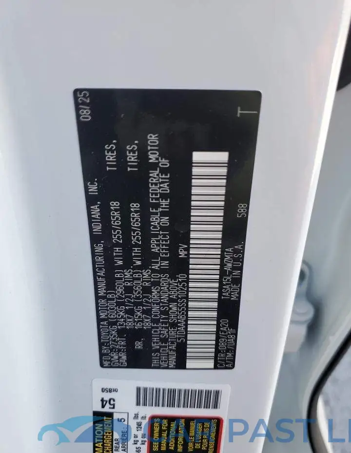 5TDAAAB55SS102510# 13