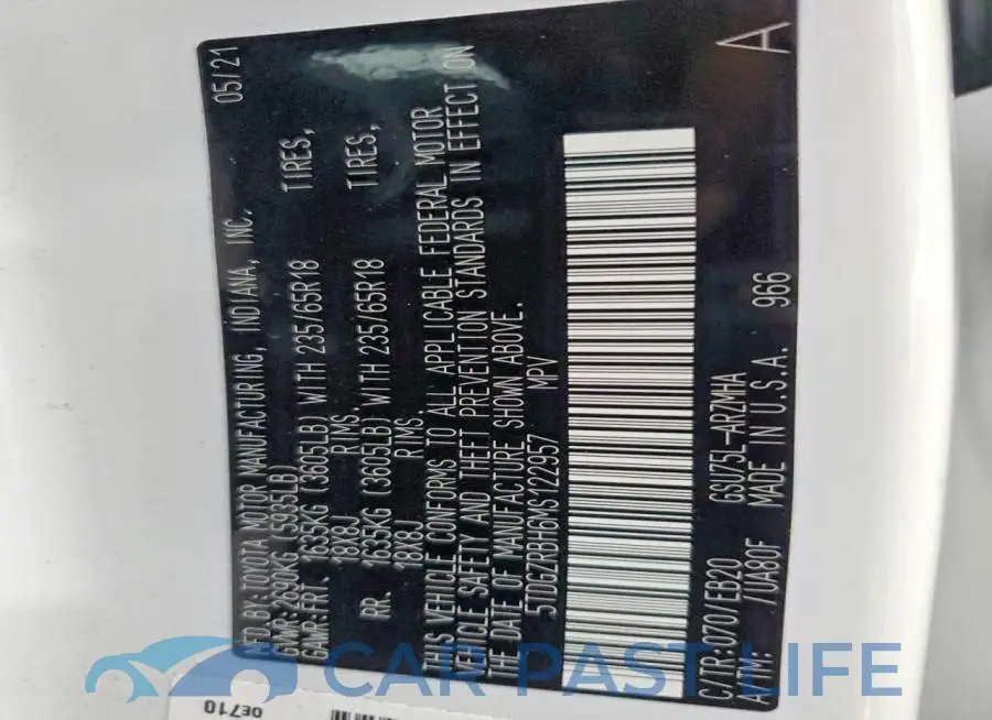 5TDGZRBH6MS122957# 14