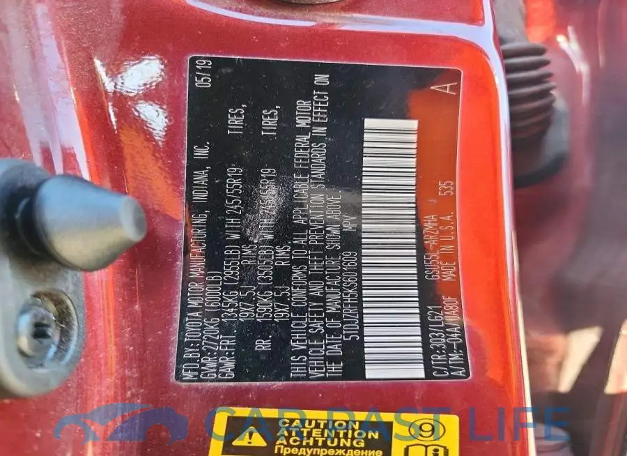 5TDJZRFH5KS601609# 13