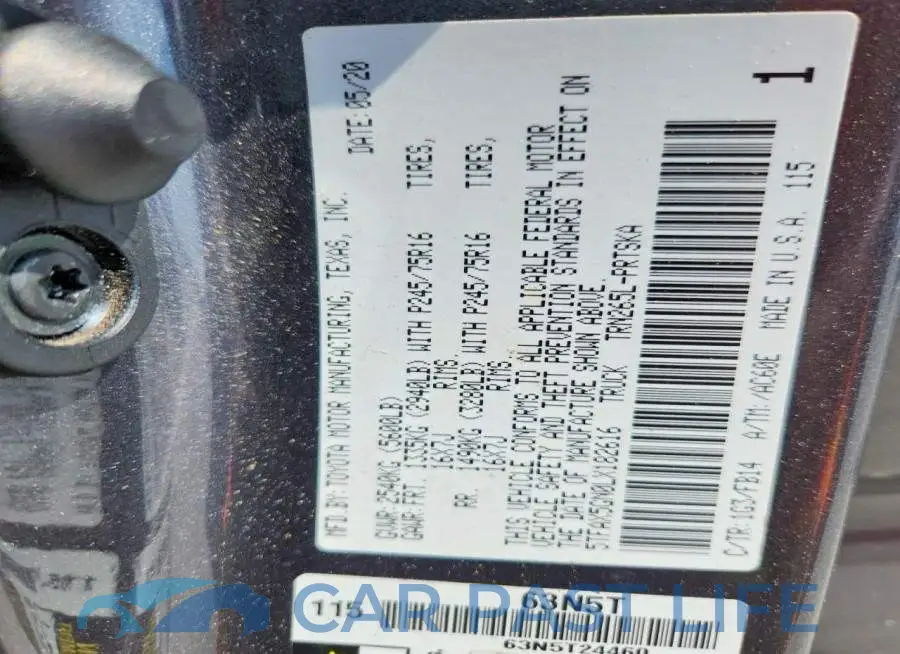 5TFAX5GN0LX182616# 12