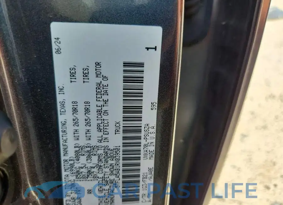 5TFLA5AB1RX039501# 12