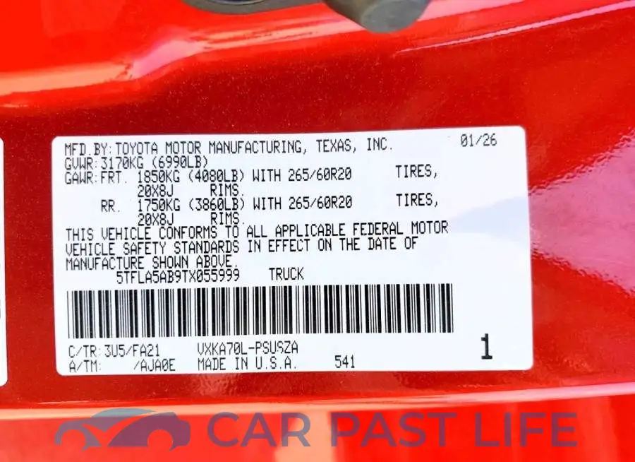 5TFLA5AB9TX055999# 13
