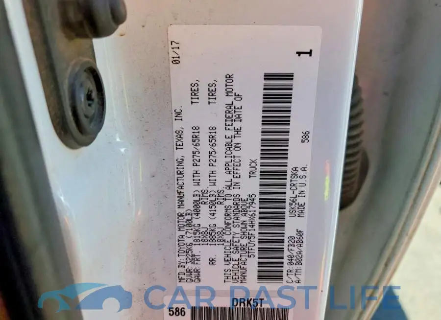 5TFUY5F14HX617945# 12