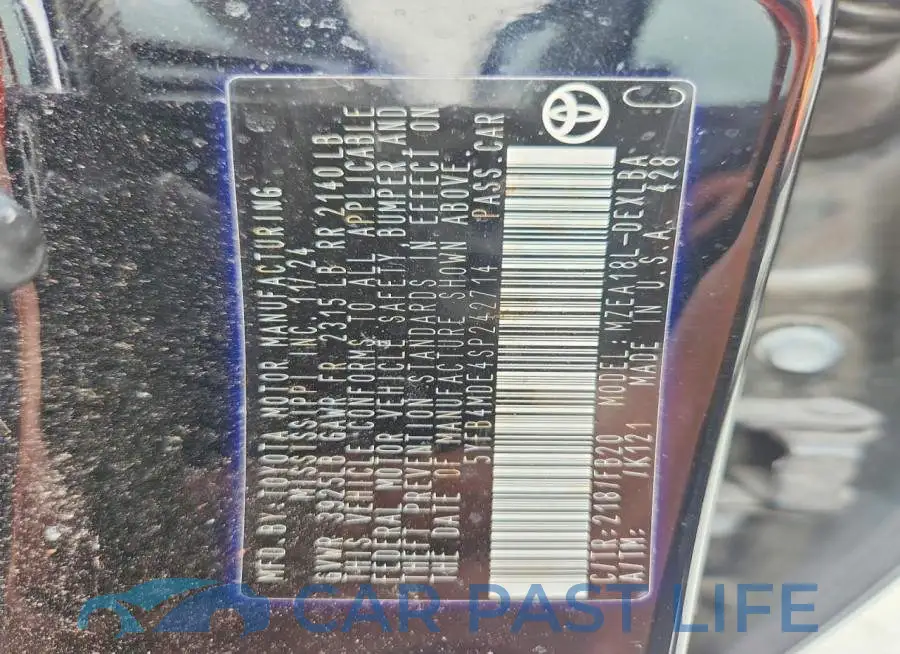 5YFB4MDE4SP242714# 13