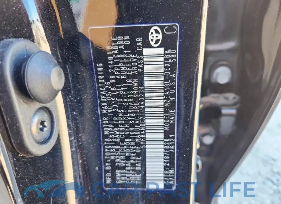 5YFB4MDE7TP443234# 12