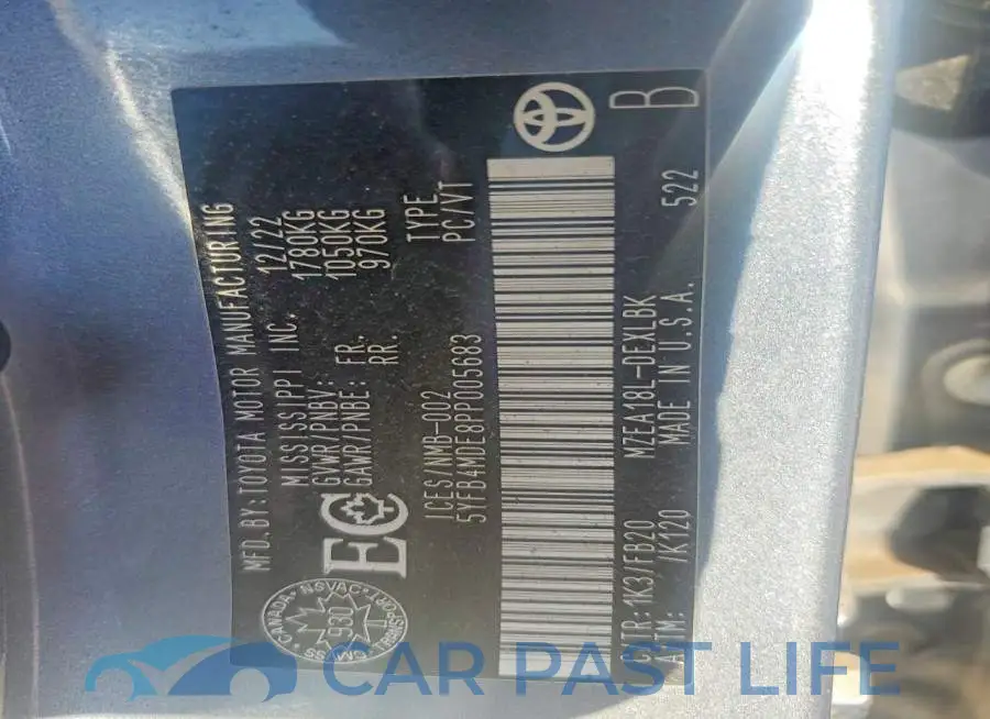 5YFB4MDE8PP005683# 12