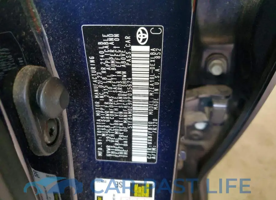 5YFB4MDE9PP015624# 12