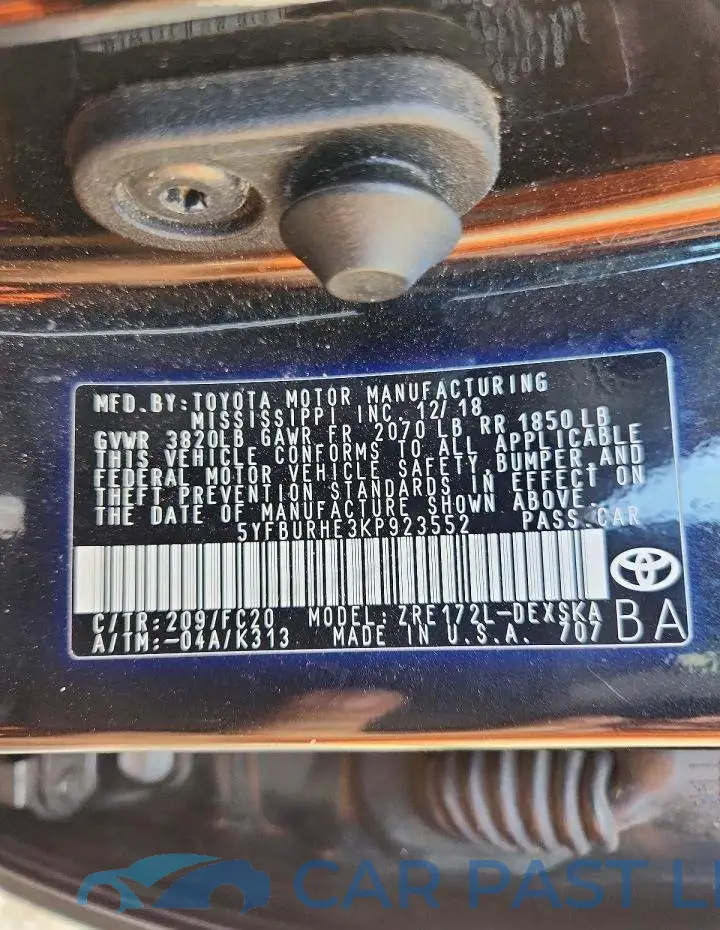 5YFBURHE3KP923552# 12
