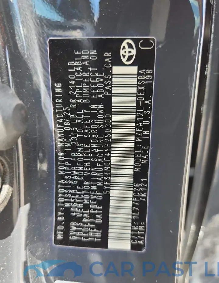 5YFS4MCE4SP250300# 12