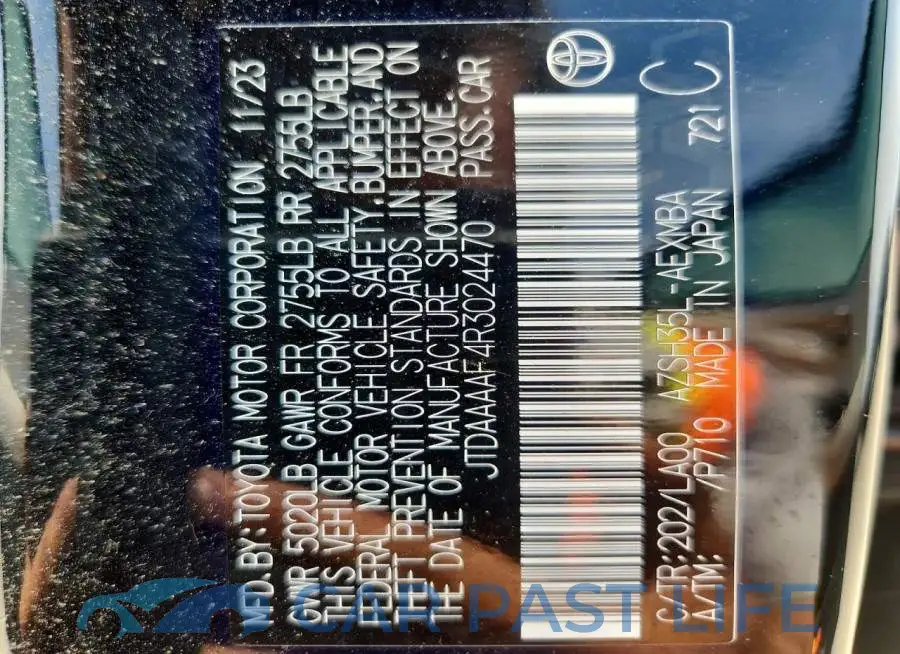 JTDAAAAF4R3024470# 13