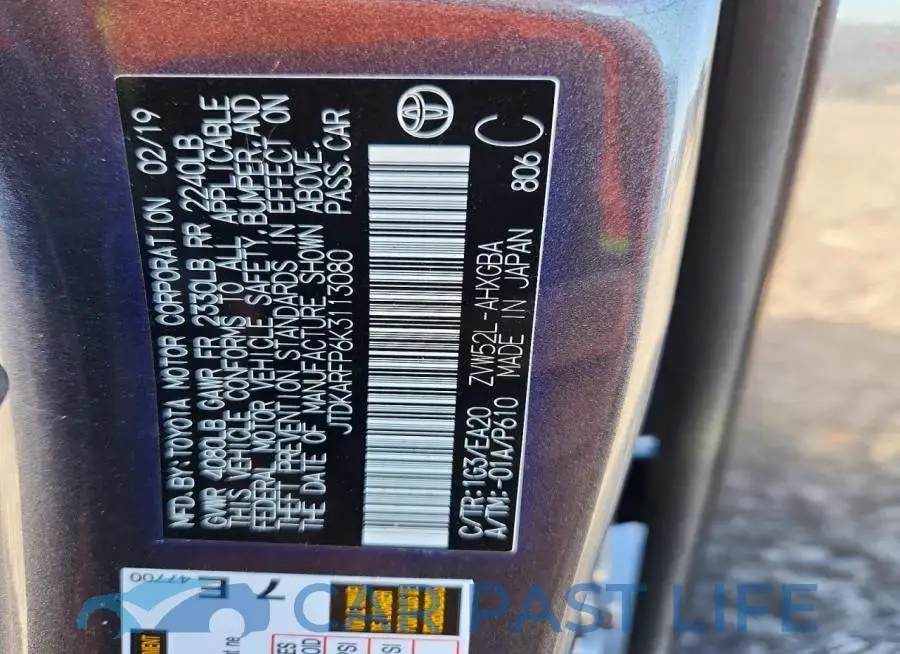 JTDKARFP6K3113080# 13