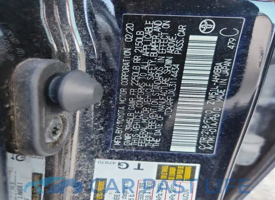 JTDKARFUXL3114434# 12