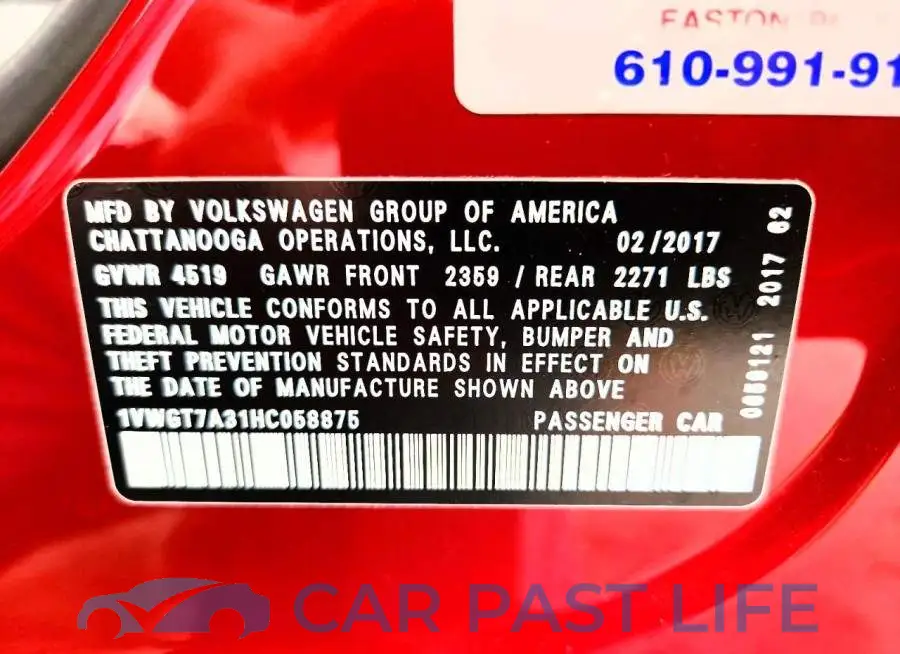 1VWGT7A31HC058875# 12