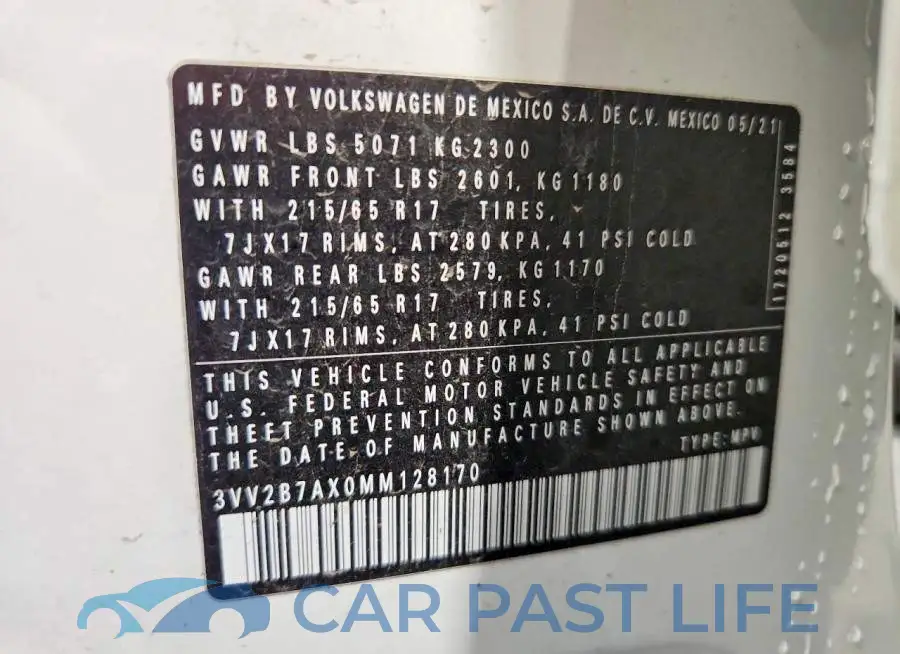 3VV2B7AX0MM128170# 14
