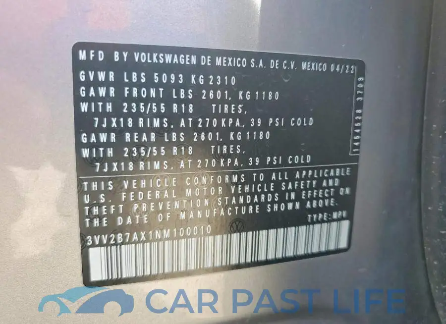 3VV2B7AX1NM100010# 13