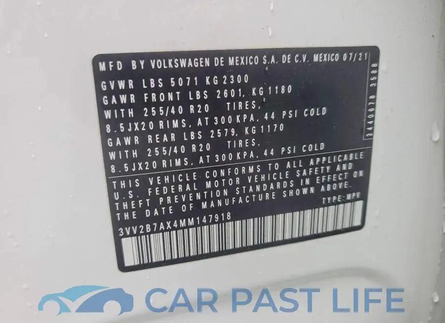 3VV2B7AX4MM147918# 13
