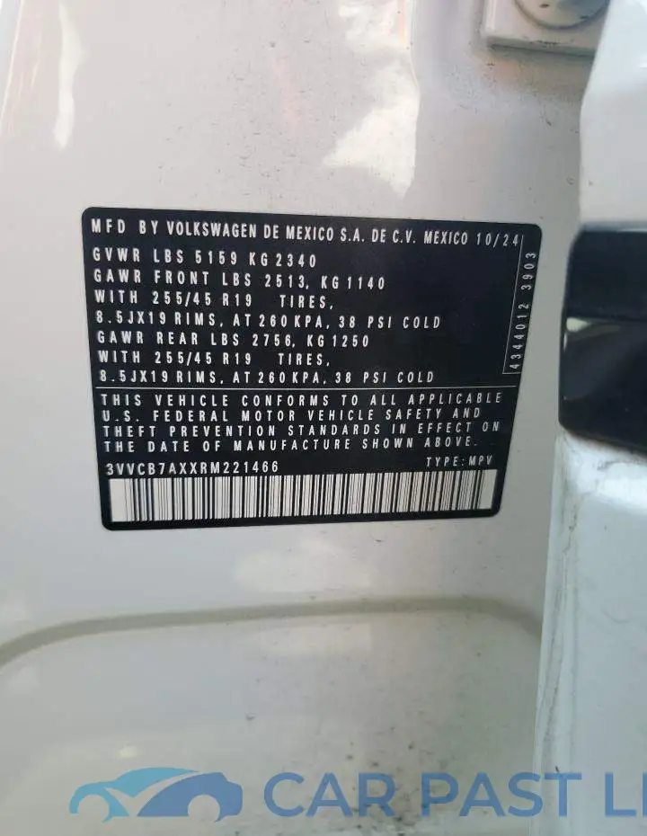 3VVCB7AXXRM221466# 13