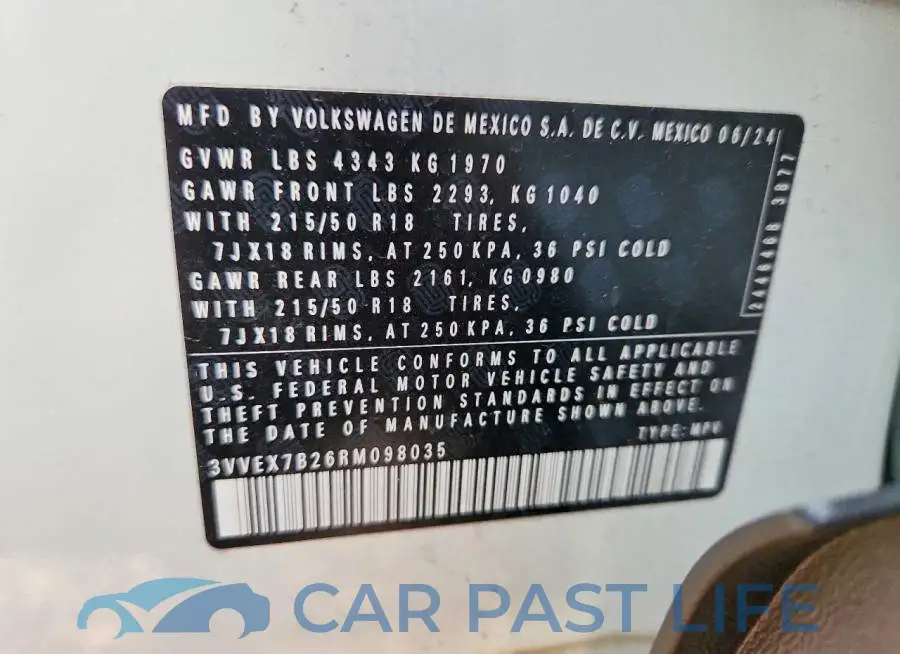3VVEX7B26RM098035# 14