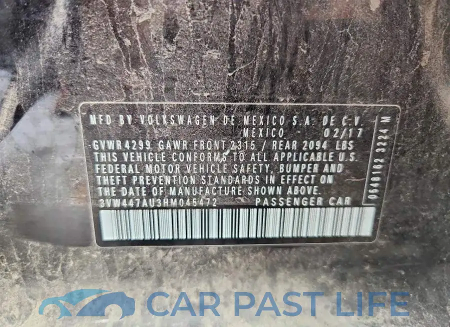 3VW447AU3HM045472# 13