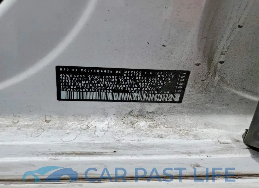 3VW547AUXJM285855# 12