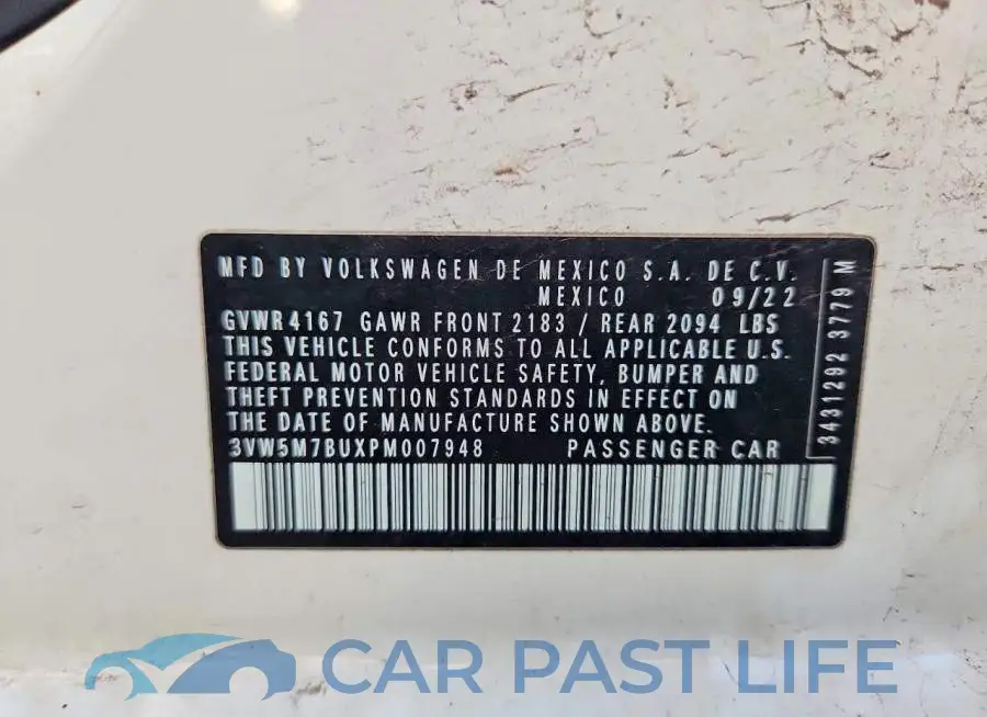 3VW5M7BUXPM007948# 12