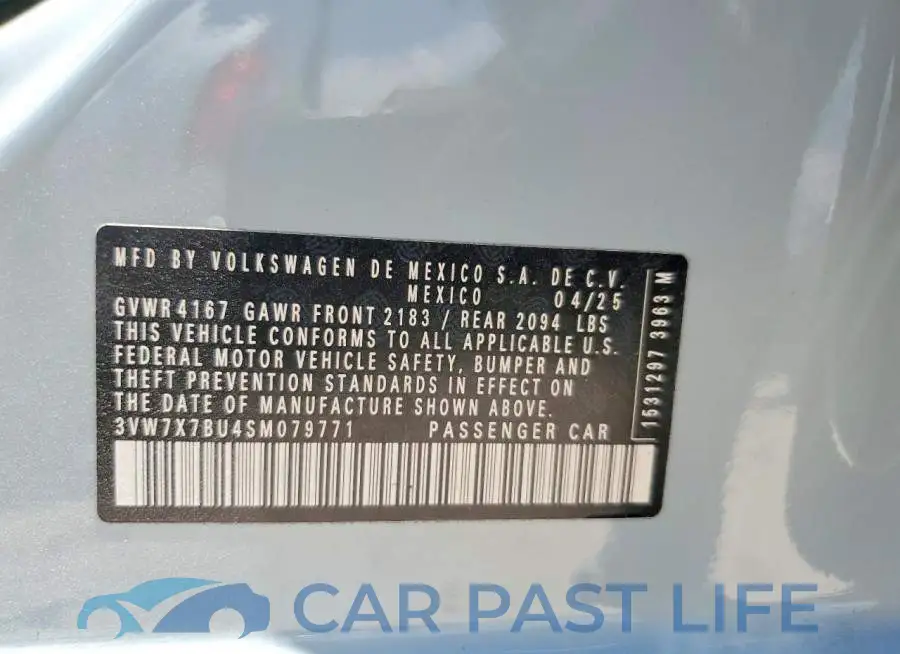 3VW7X7BU4SM079771# 12