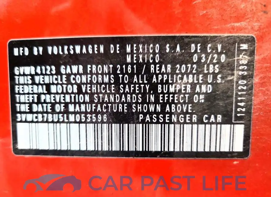 3VWCB7BU5LM053596# 12