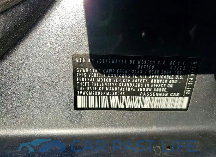 3VWGM7BU6NM026048# 12
