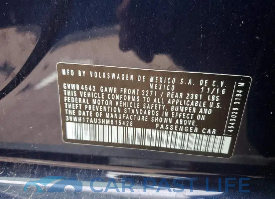 3VWH17AU3HM515428# 12