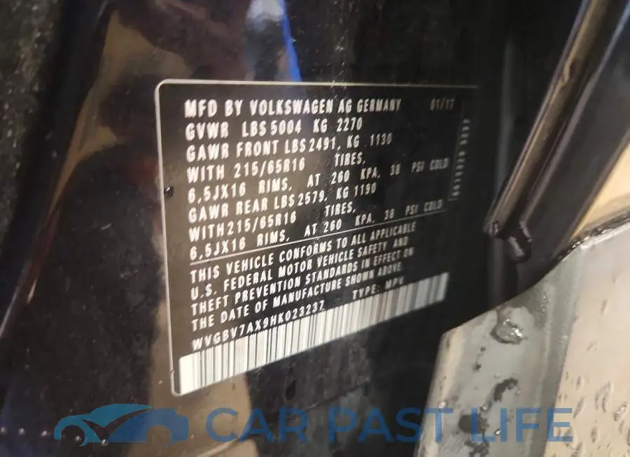 WVGBV7AX9HK023237# 13