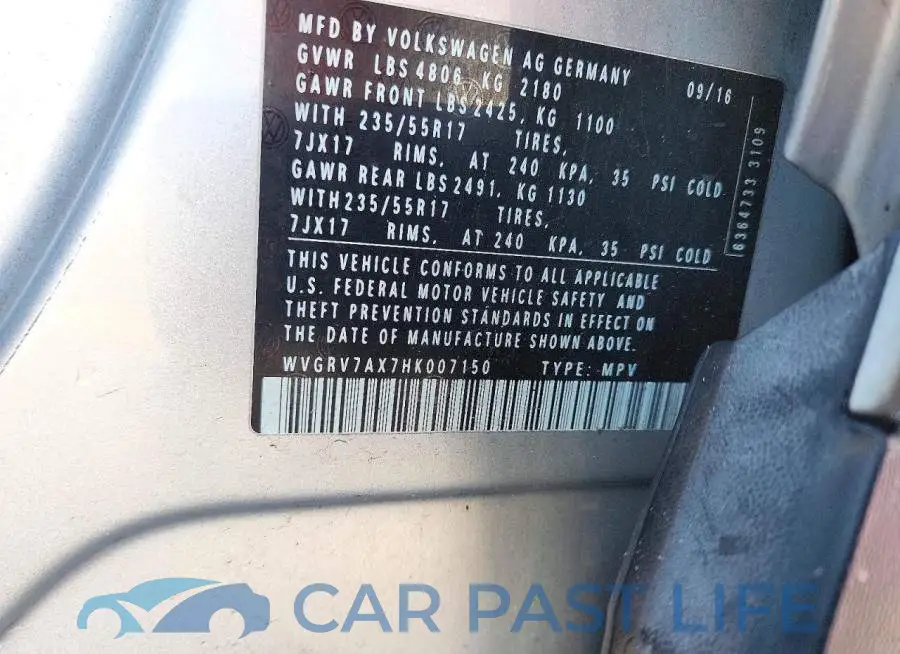 WVGRV7AX7HK007150# 12