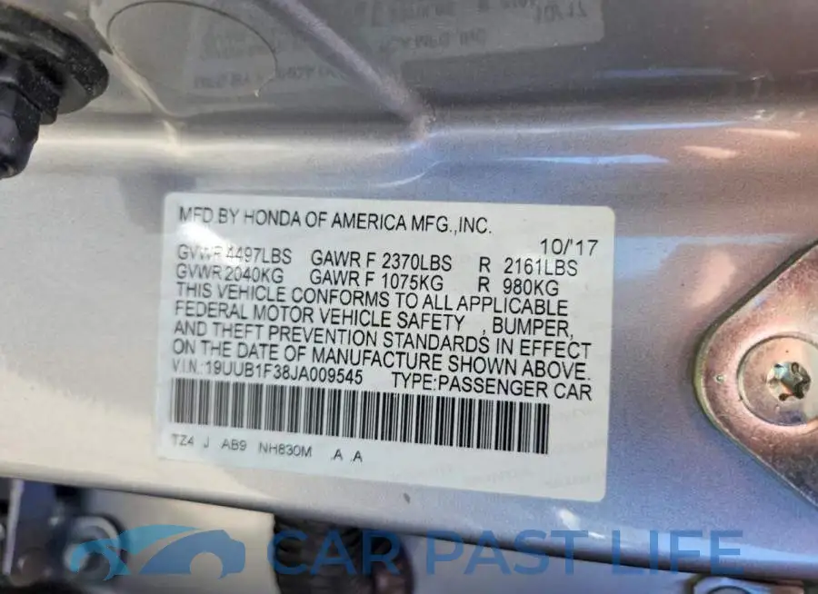 19UUB1F38JA009545# 12