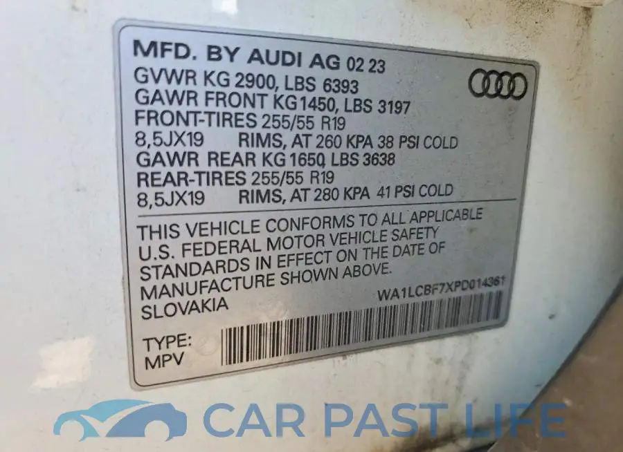 WA1LCBF7XPD014361# 14