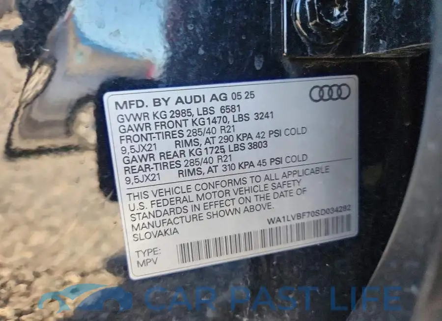 WA1LVBF70SD034282# 13