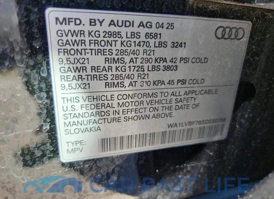 WA1LVBF78SD030366# 14