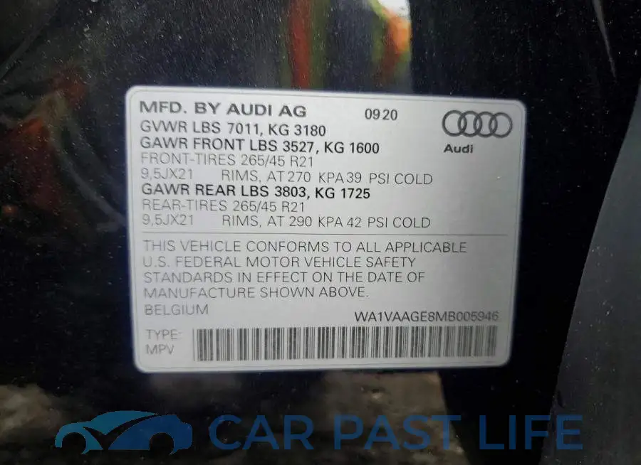 WA1VAAGE8MB005946# 13