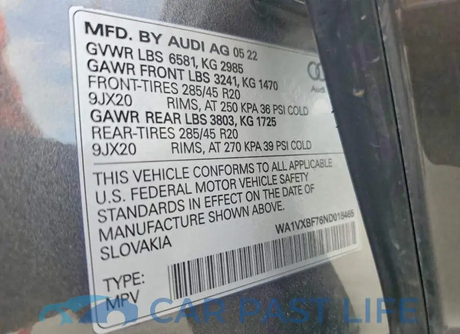 WA1VXBF76ND018465# 12