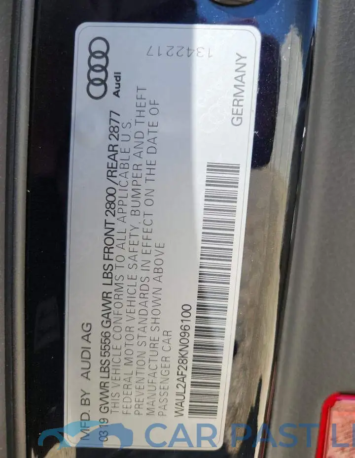 WAUL2AF28KN096100# 12