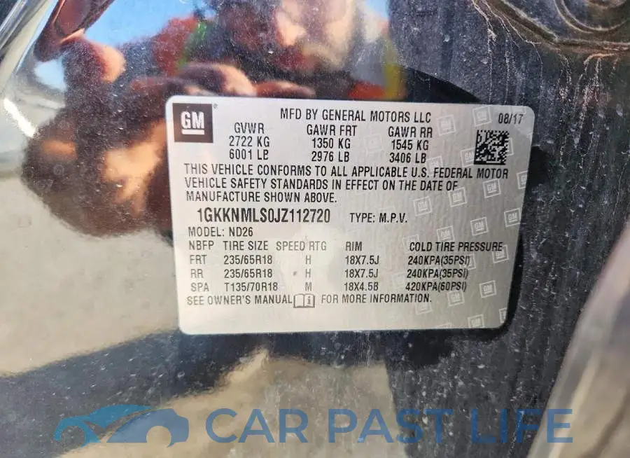 1GKKNMLS0JZ112720# 12