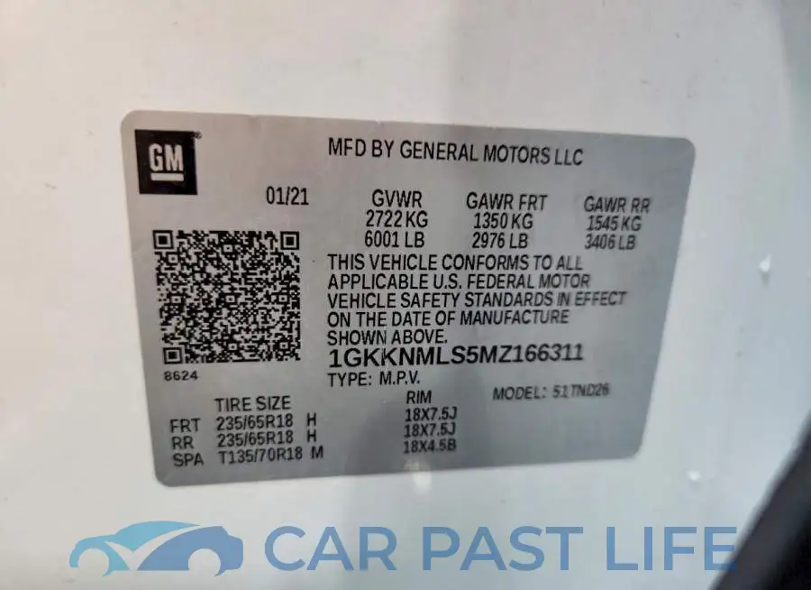 1GKKNMLS5MZ166311# 13