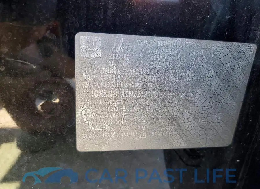 1GKKNRLA0HZ212122# 13