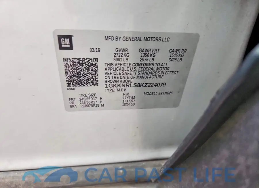 1GKKNRLS8KZ224079# 14
