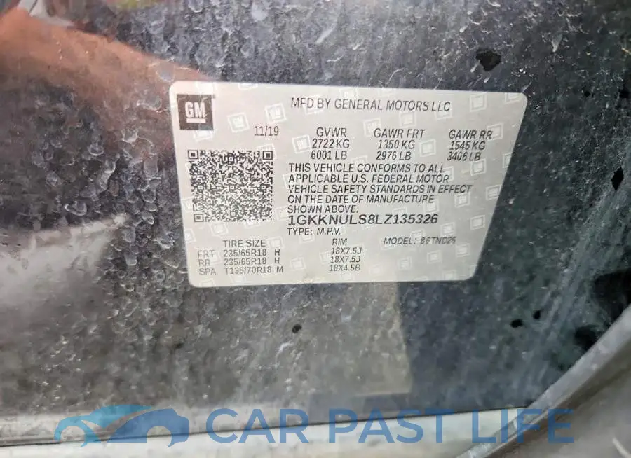 1GKKNULS8LZ135326# 13