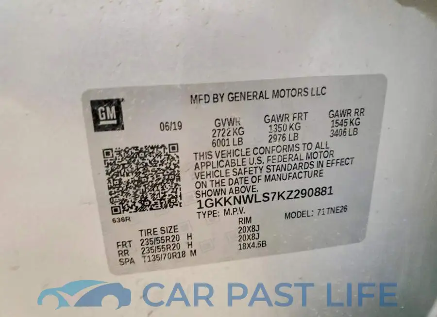 1GKKNWLS7KZ290881# 13