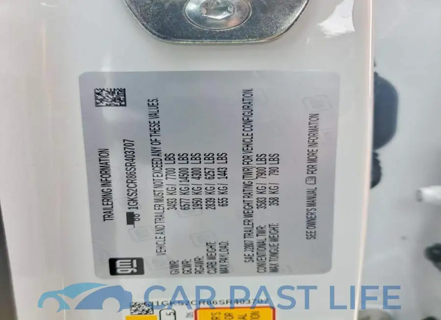 1GKS2CR86SR403707# 13