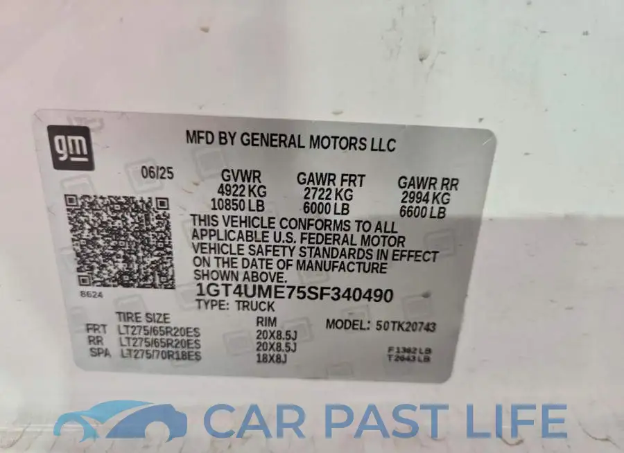 1GT4UME75SF340490# 12