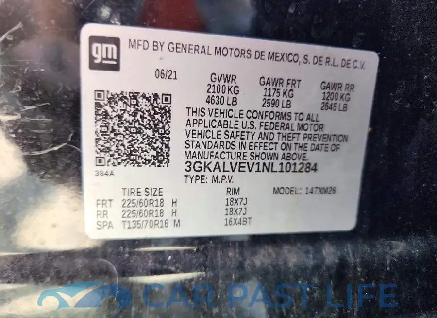 3GKALVEV1NL101284# 13