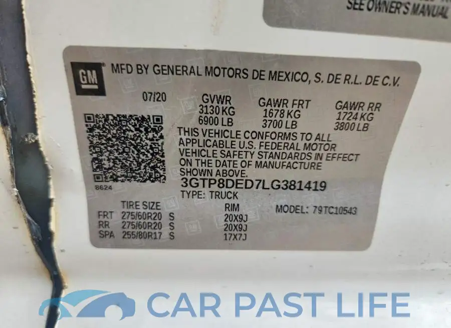 3GTP8DED7LG381419# 12