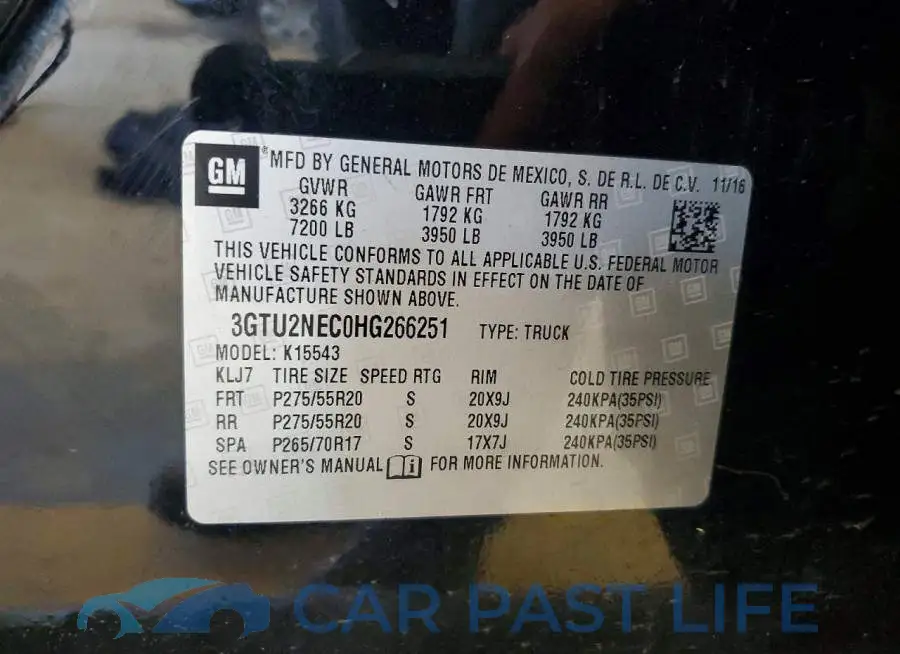 3GTU2NEC0HG266251# 12