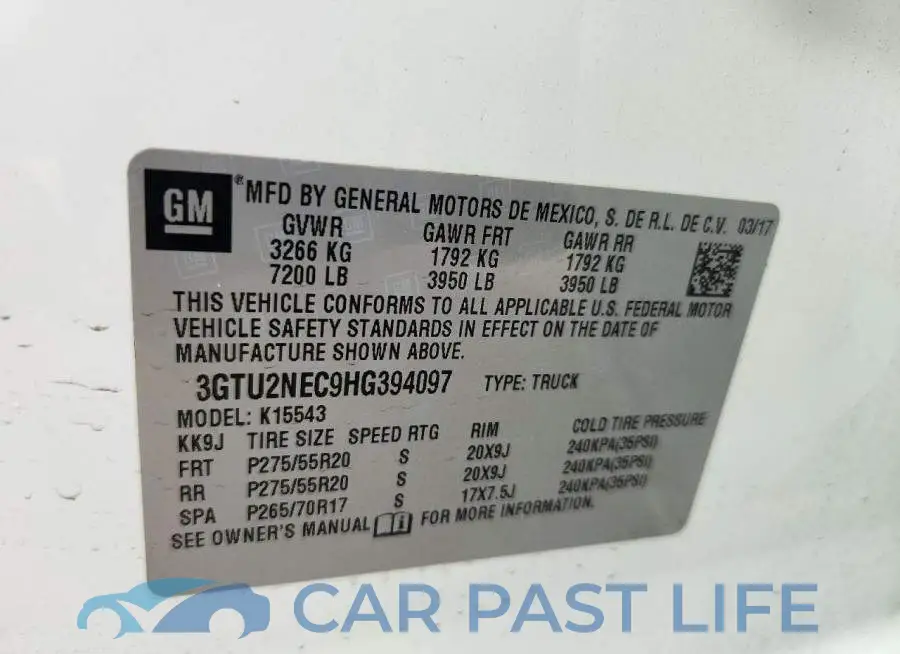 3GTU2NEC9HG394097# 12